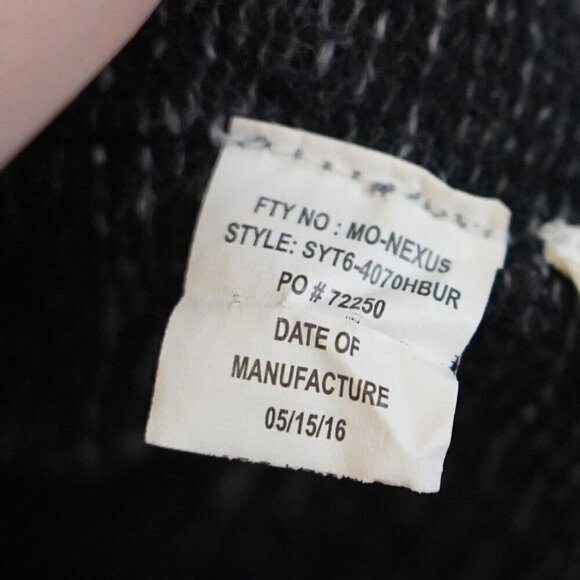 Trash Nouveau Hooded Knit Shawl Sweater Mens L 1/4 Zip Grey/Black Cotton Grunge - Picture 8 of 9